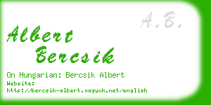 albert bercsik business card